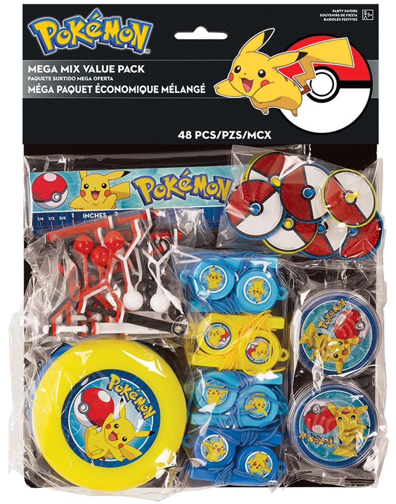 Pokemon Mega Mix toy set with Pikachu, Pokeball, and collectible figures in colorful packaging.