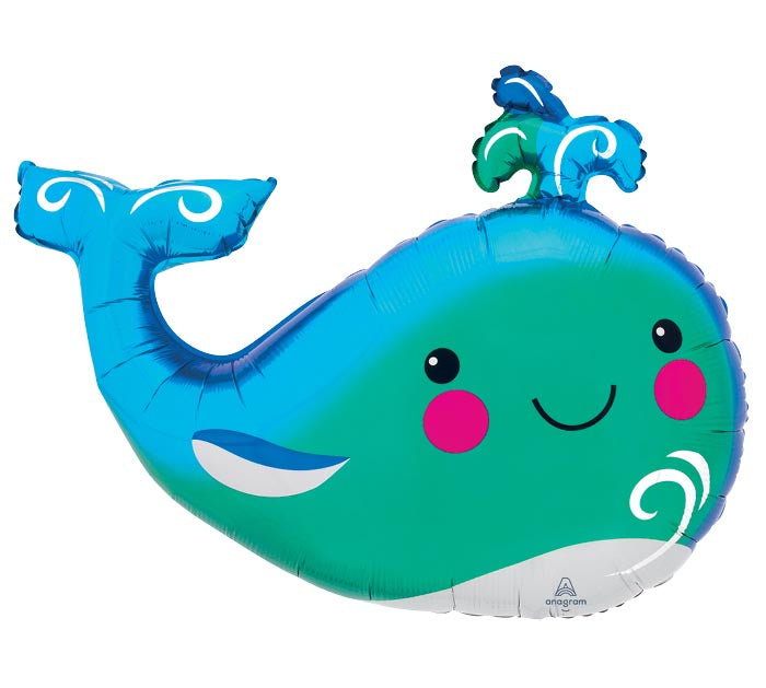Anagram Happy Whale 37 inch Foil Balloon 1ct