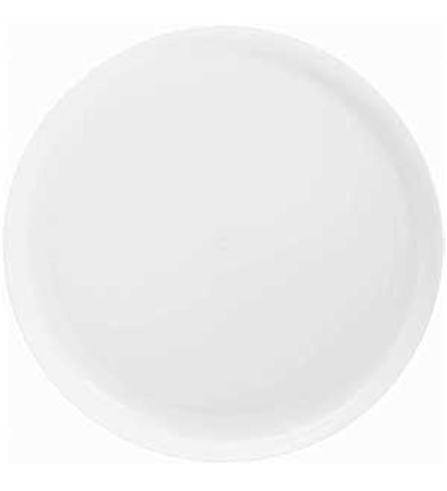 Round 10-inch frosty white plastic plate with smooth rim and matte finish.