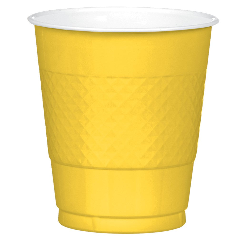 Sunshine Yellow Plastic Cup 12oz 20ct