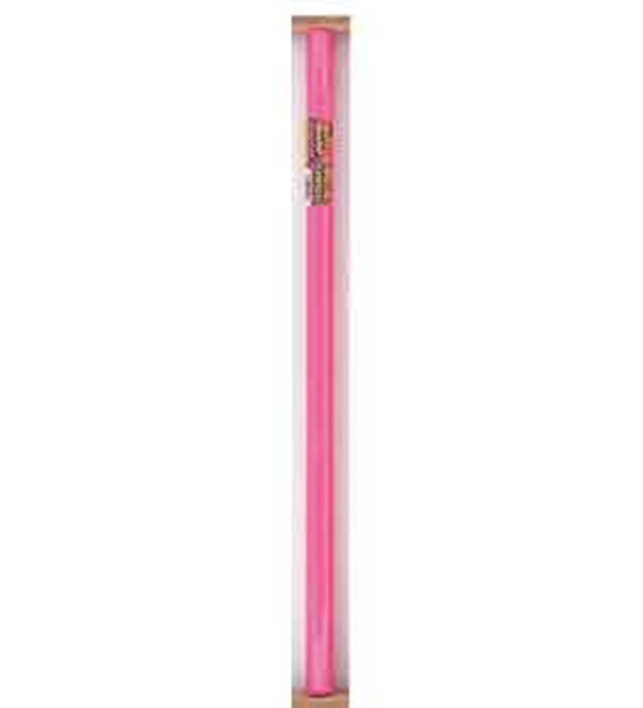 Roll of hot pink gift wrap paper, 30 inches wide and 5 feet long, in clear plastic packaging.