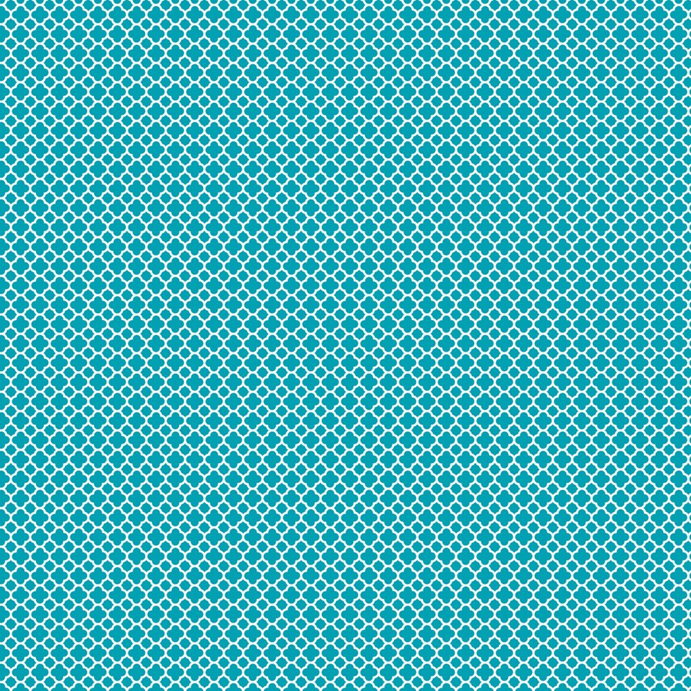 Teal gift wrap with small white diamond lattice pattern on smooth paper surface.