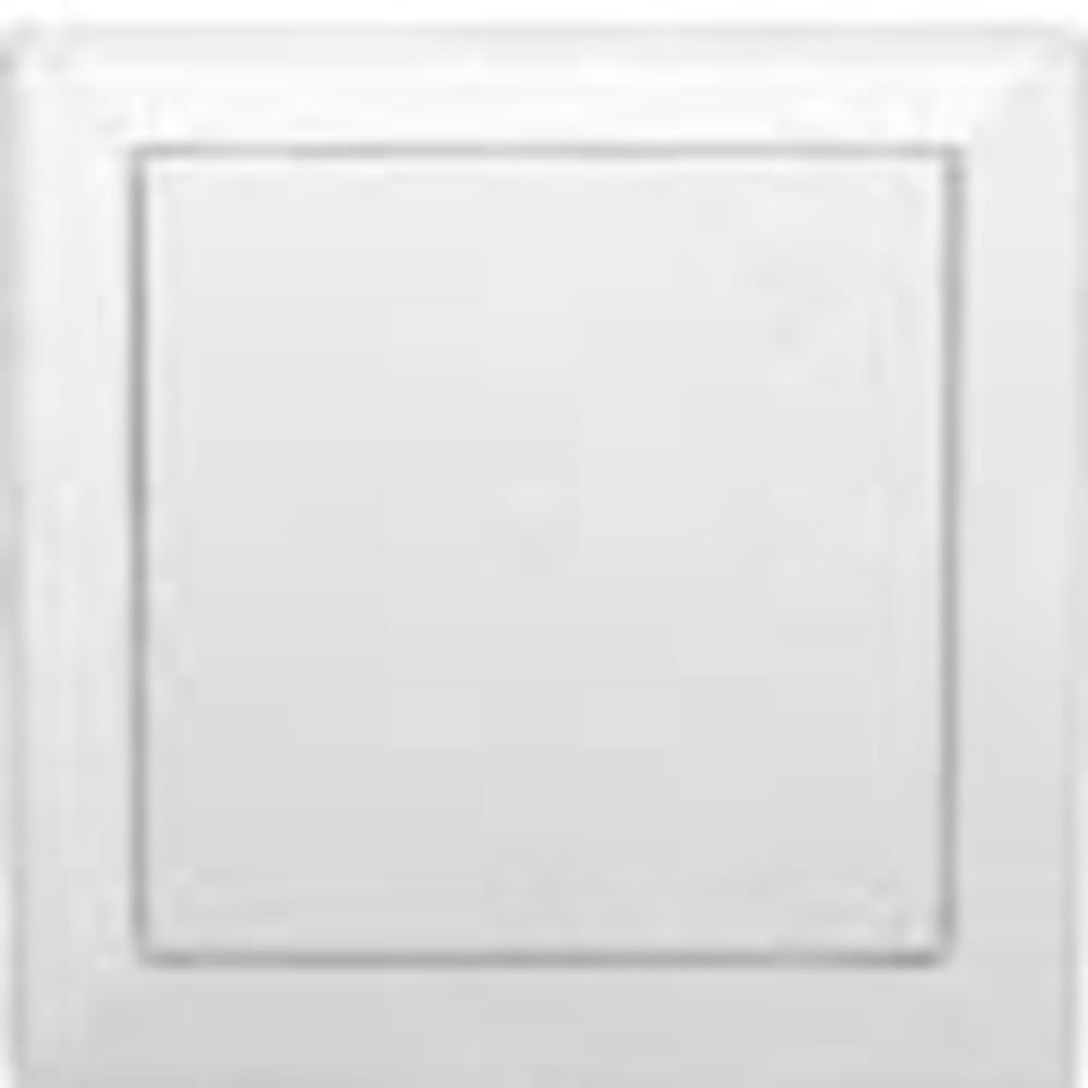 Set of ten 5-inch square white plates with a subtle raised edge and smooth finish.
