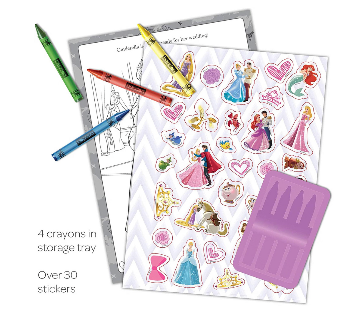 Disney Princess Color and Activity Book W Crayons