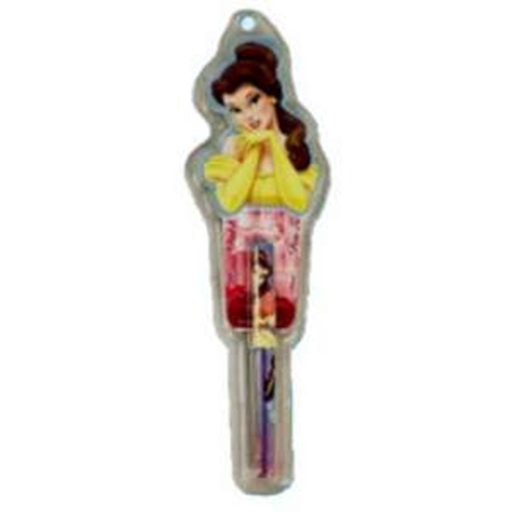 Disney princess-shaped memo pad with yellow, brown, and pink colors and matching pen.