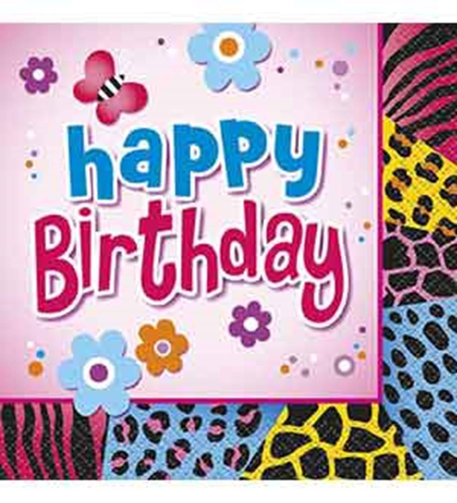 Wild Birthday Napkin (S) 16ct