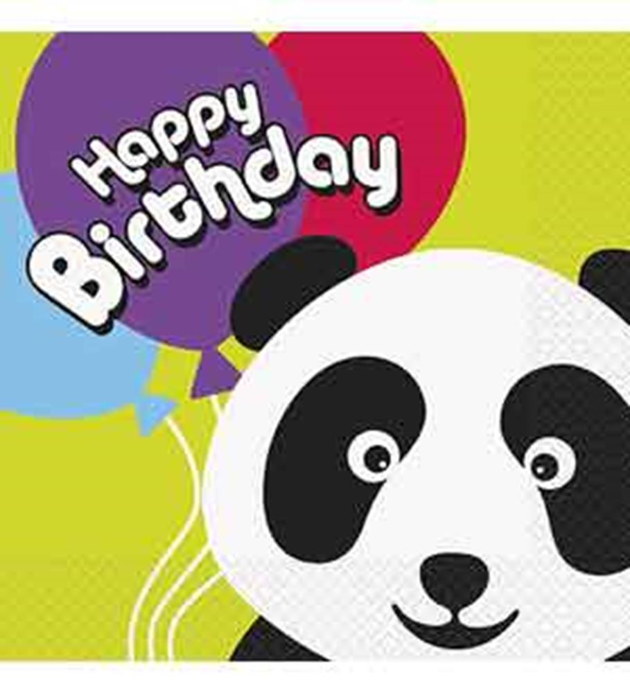 Birthday Panda Napkin (L) 16ct