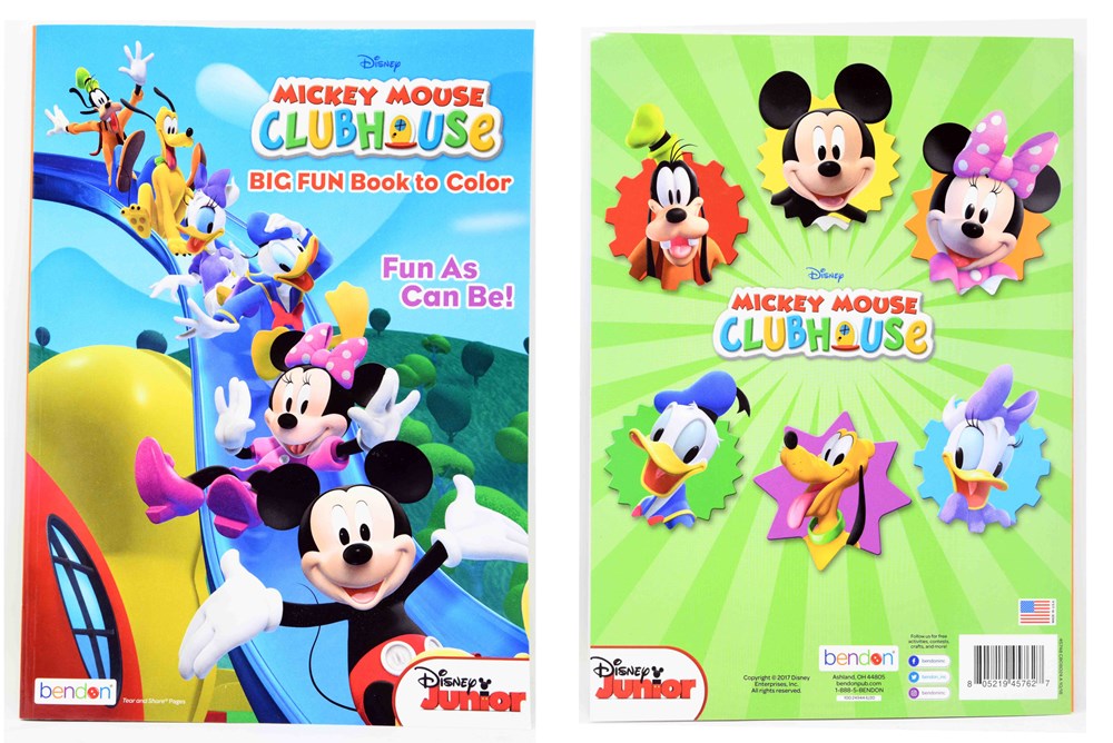 Two colorful Mickey Mouse Clubhouse 80-page coloring books featuring Mickey and friends on bright, playful covers.