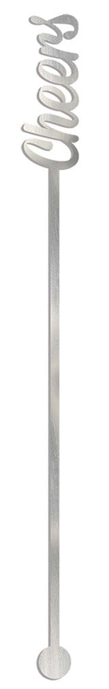 Drink Stirrer Cheers Silver 7.5in 12ct