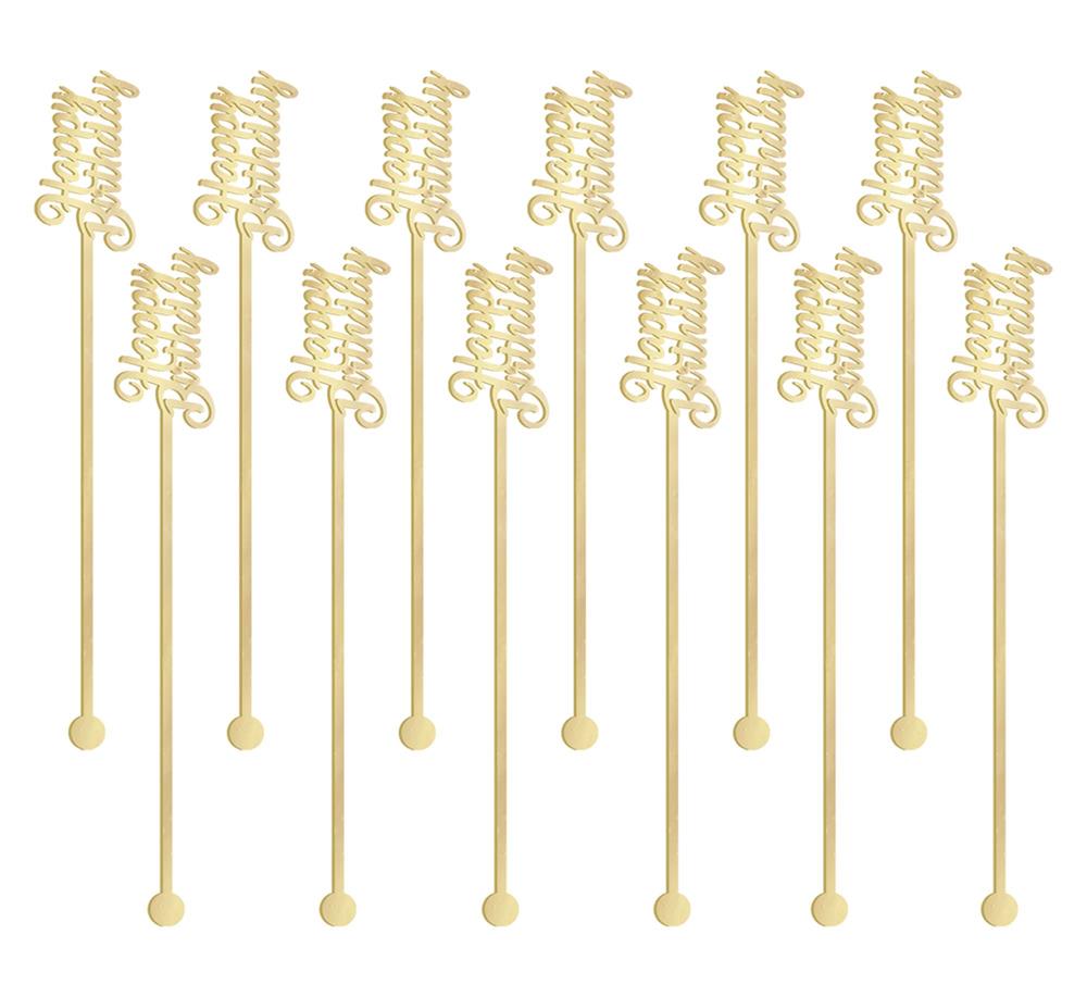 Happy Birhday Stirrers - Gold 12ct