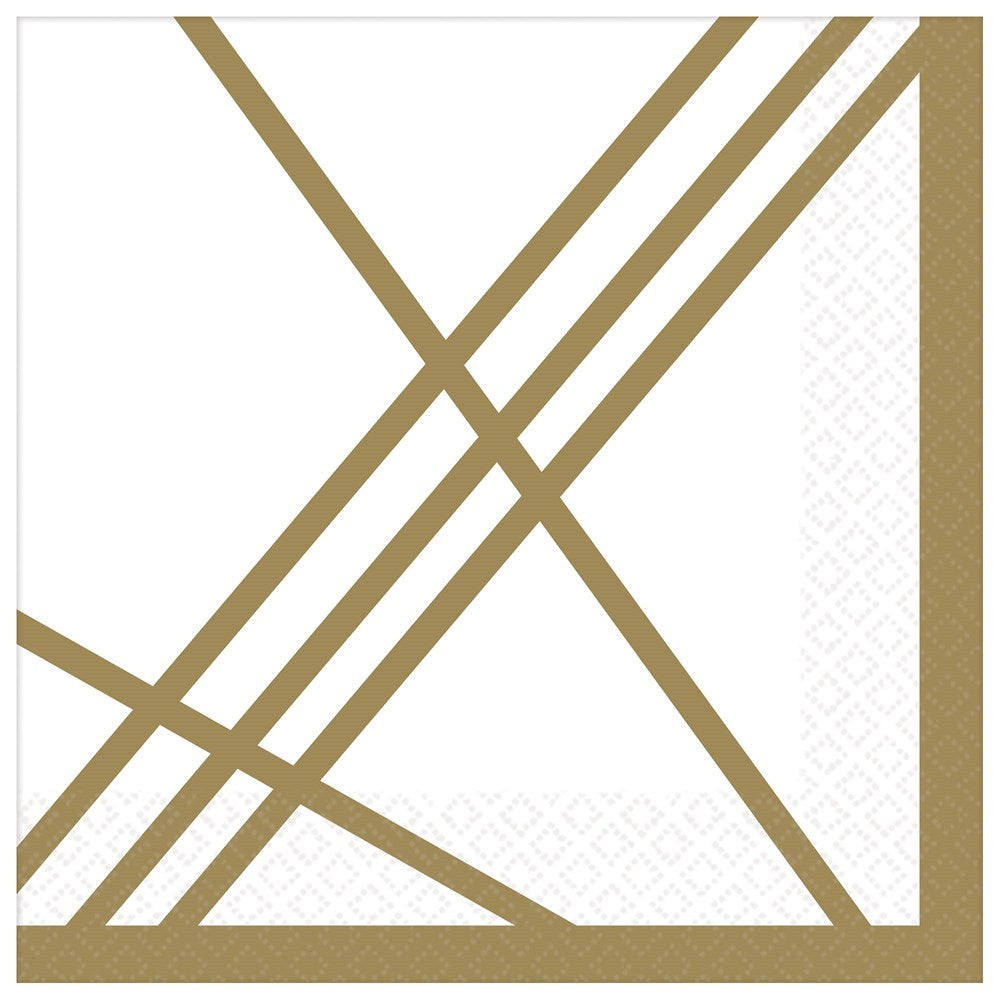 Gold Facet Napkin (S) 16ct