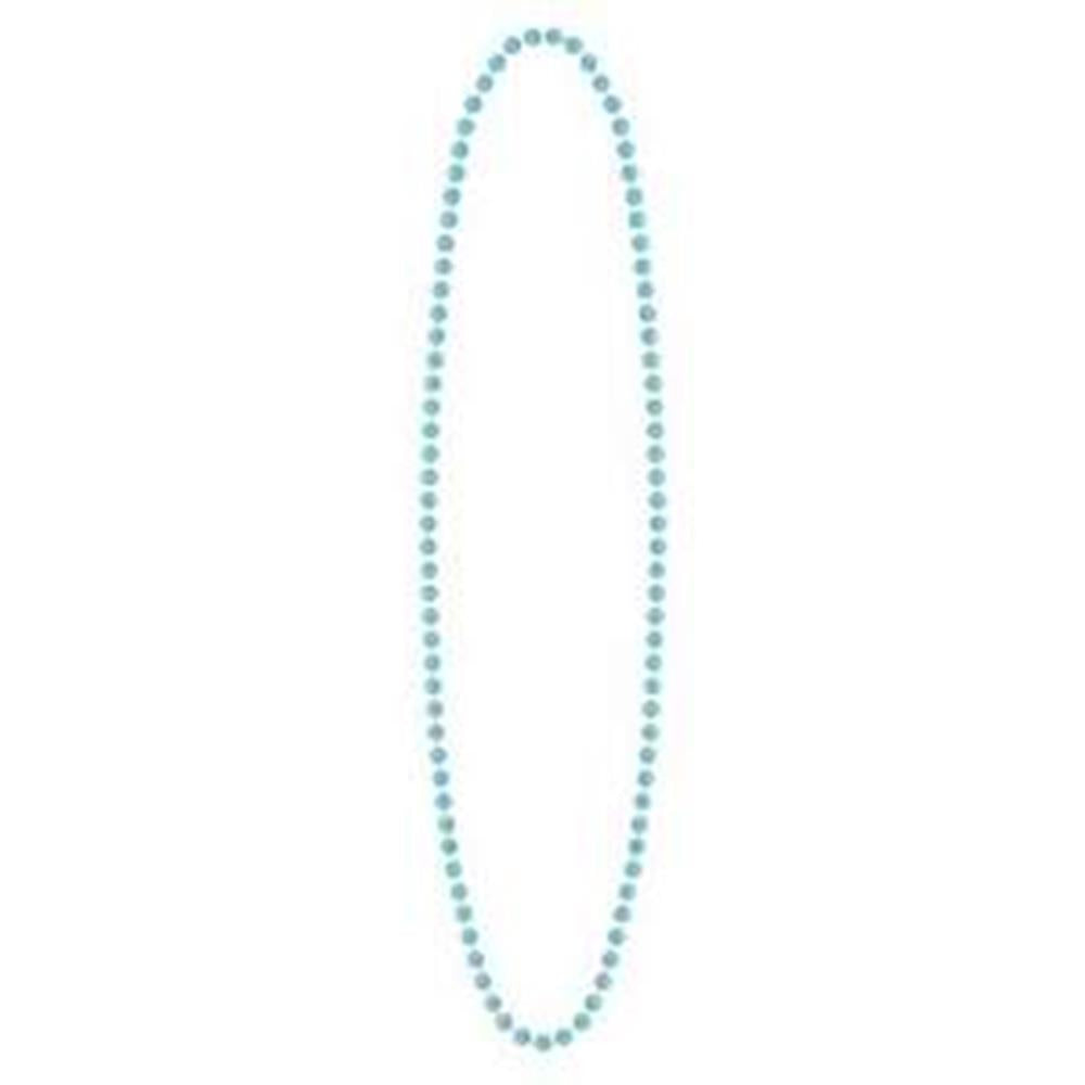 Light blue round plastic bead necklace with glossy finish, suitable for baby shower or gender reveal events.