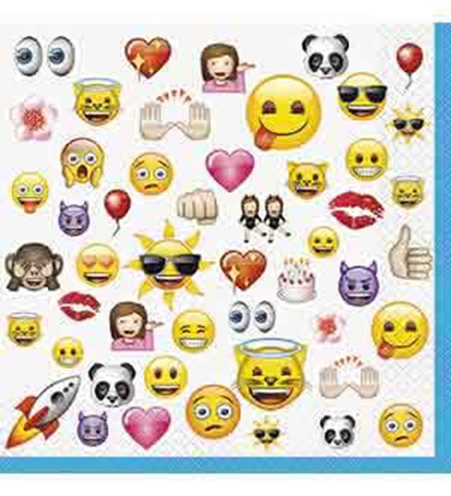 Servilletas para el almuerzo con forma de emoji, 16 unidades