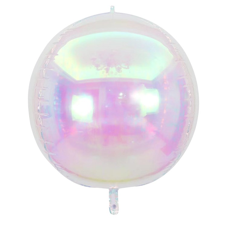 Iridescent mother of pearl foil balloon in a shiny, spherical shape with a subtle pearly color shift, measuring 60 inches.
