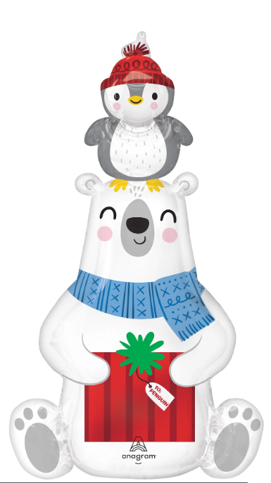 Anagram Christmas Frosted Friends 36 inch Foil Balloon 1ct