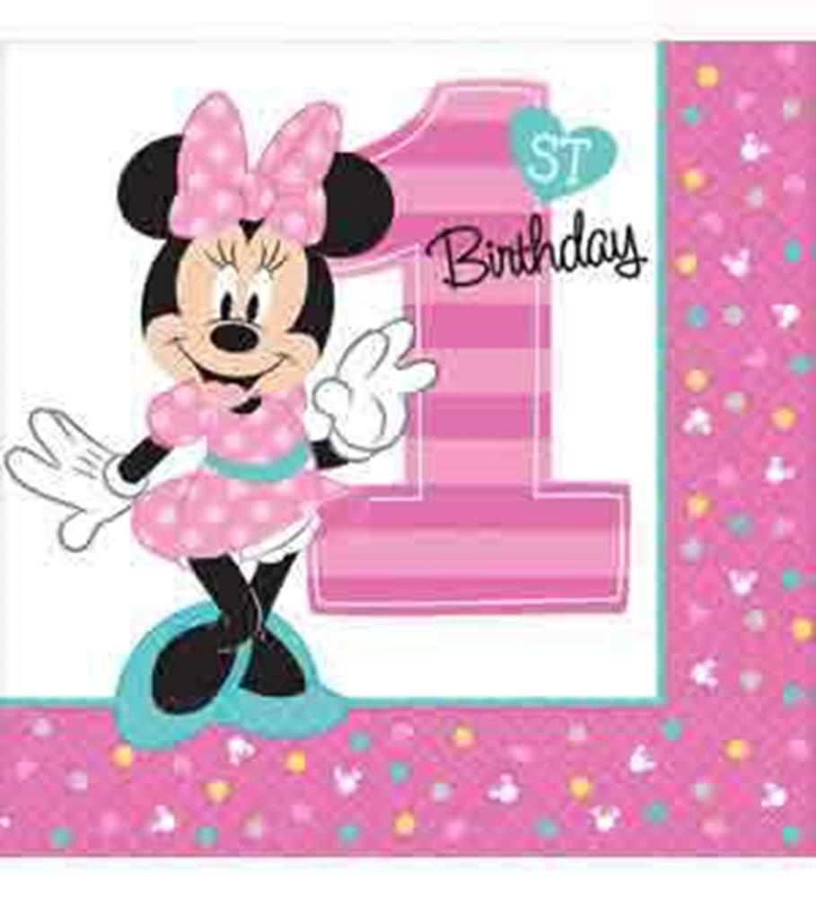 Minnie Fun To Be One Napkin (L) 16ct