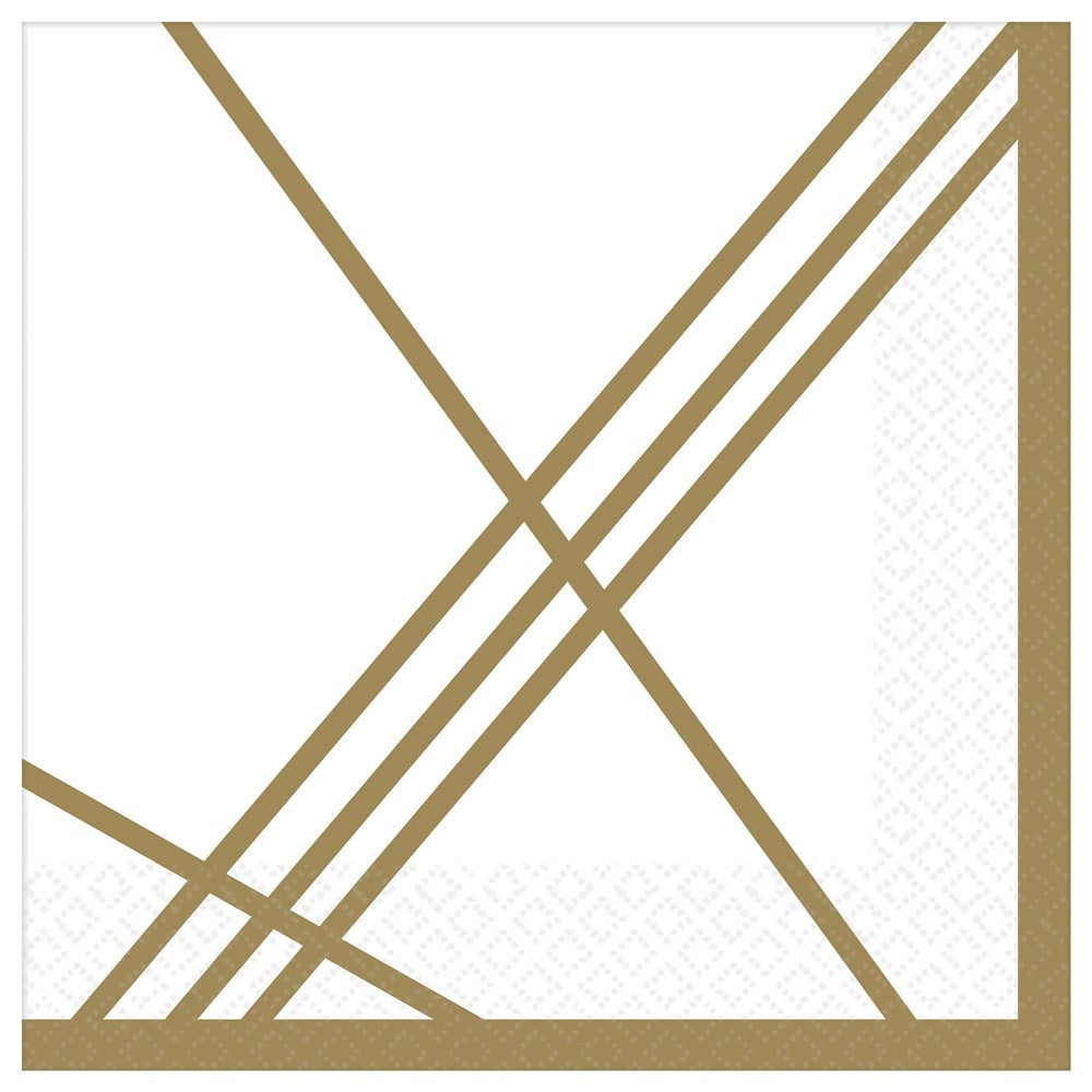 Gold Facet Napkin (L) 16ct