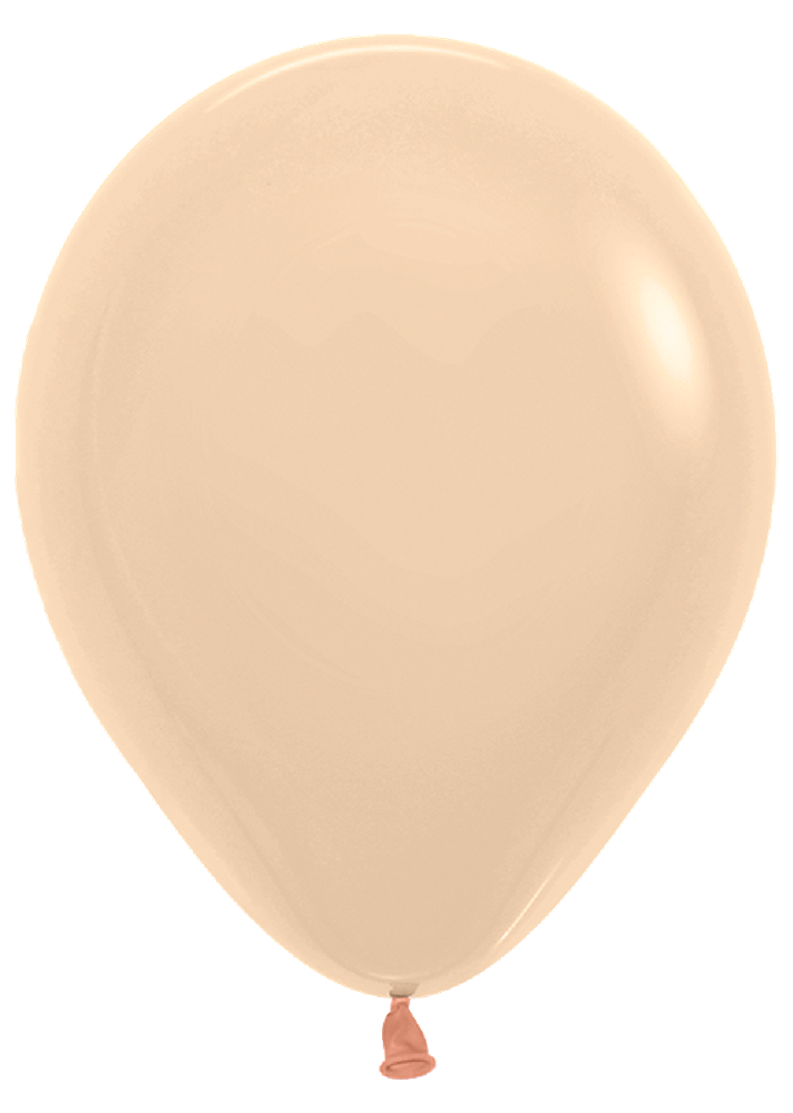 5-inch pastel matte peach latex balloon with a smooth surface and rounded shape.