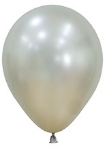 Cream-colored 5-inch pearl latex balloon with a smooth, shiny silk finish and rounded shape.