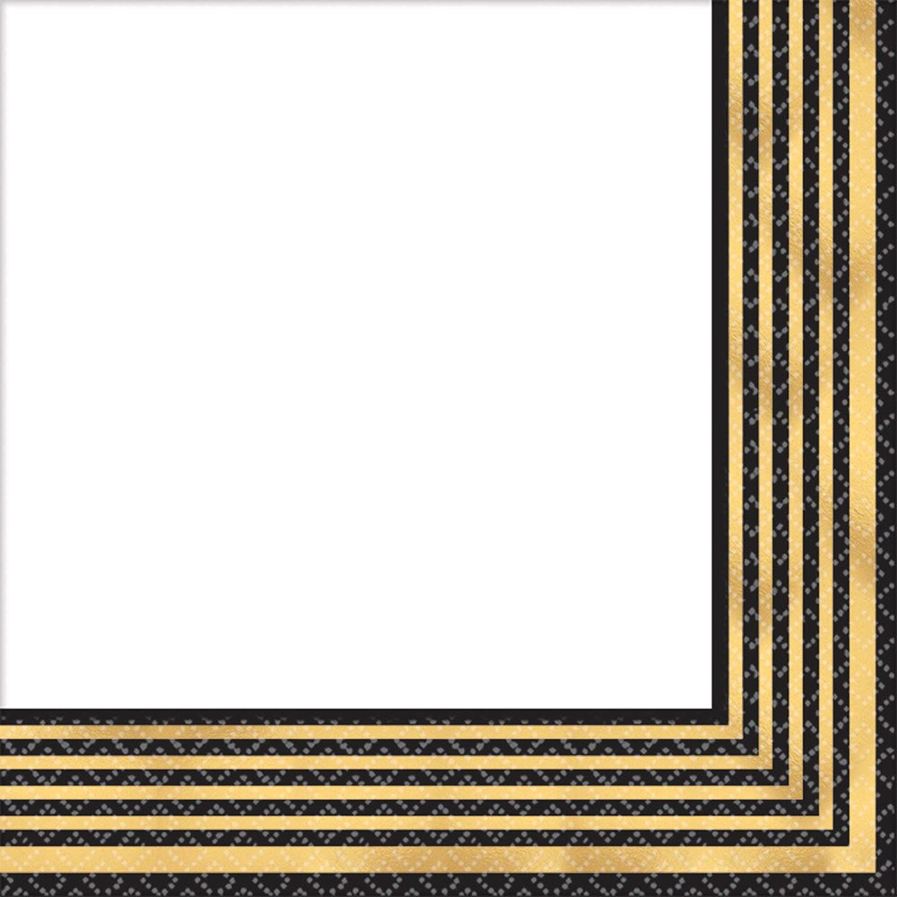 Gold Stripe Napkin (L) 16ct