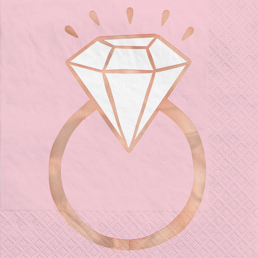 Servilletas para almuerzo de boda en tonos ruborizados, 16 unidades