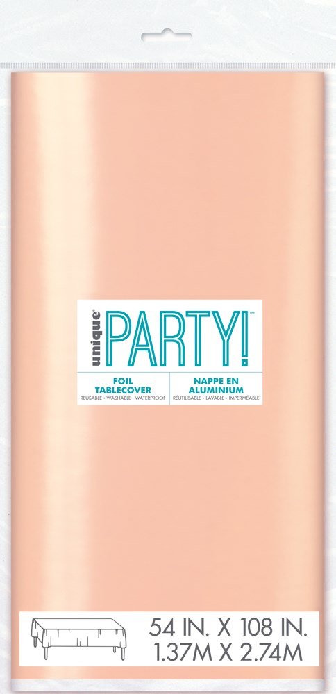 Mantel metalizado rosa dorado 54x108