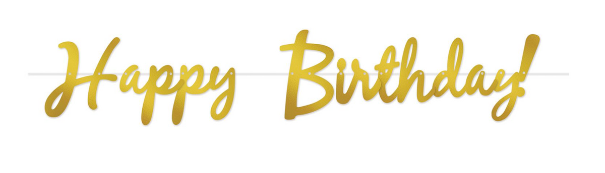 Birthday Foil Happy Birthday Streamer 9" x 5'