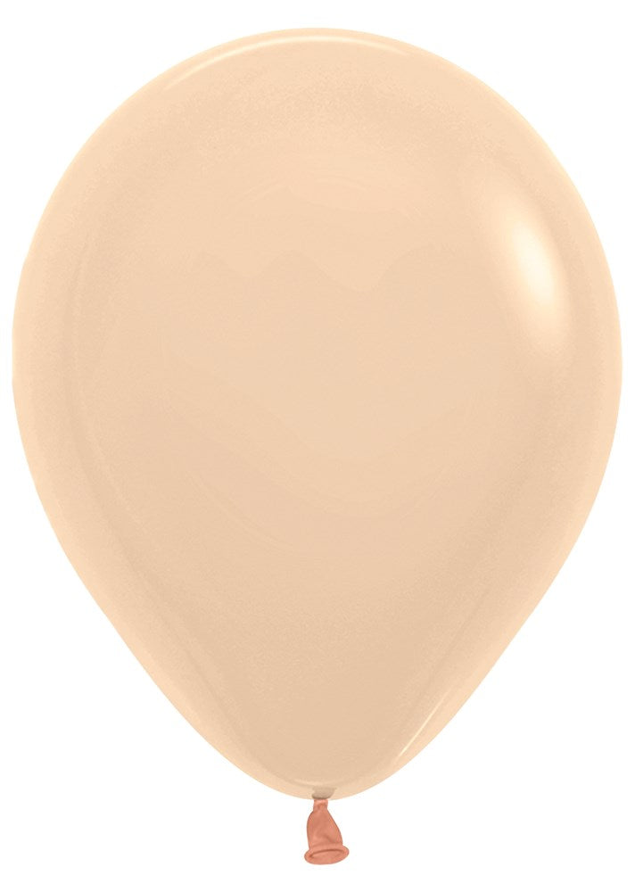 Matte peach-colored 11-inch latex balloon, smooth finish, standard oval shape.