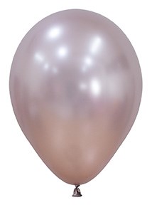 Single 11-inch pearlized pink blossom latex balloon with a shiny smooth surface and teardrop shape.
