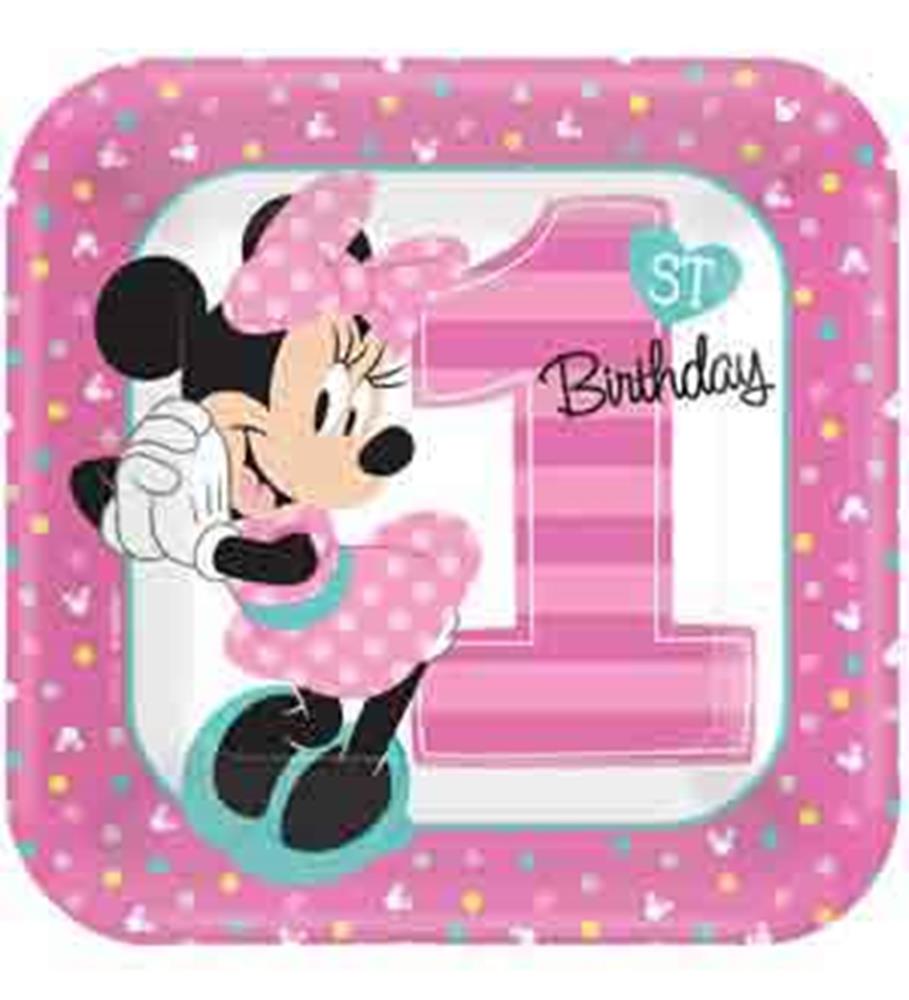 Minnie Fun To Be One Plate (S) 8ct