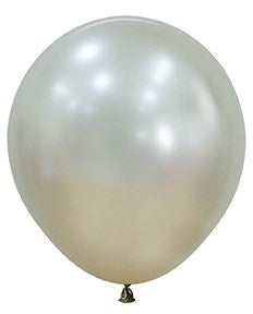 18-inch pearl cream latex balloon with a smooth, shiny surface and rounded shape.
