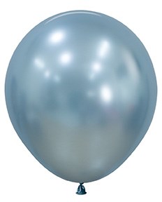 18-inch arctic blue silk finish latex balloon inflated with a smooth, shiny surface.