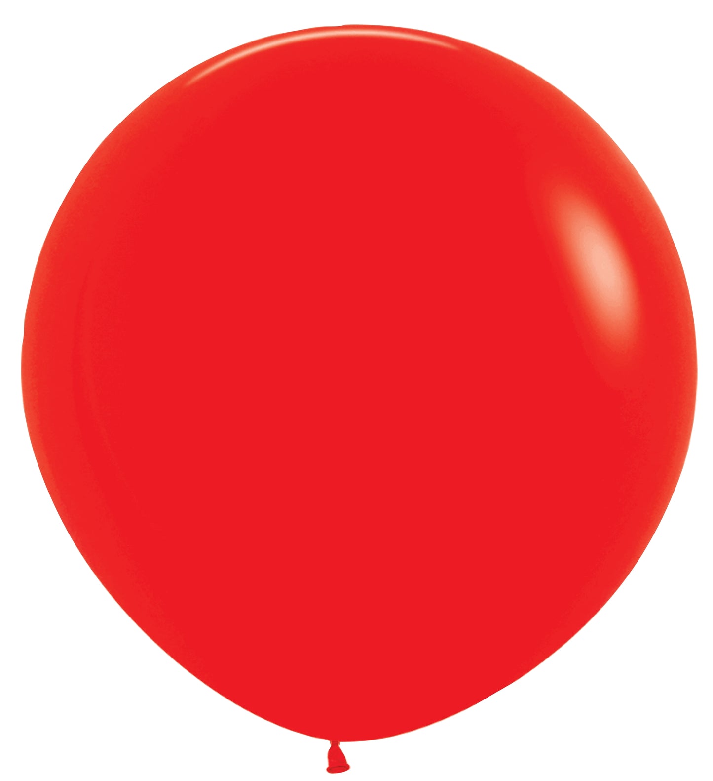 Bright red, round latex balloon with a smooth, glossy surface, 36 inches wide.