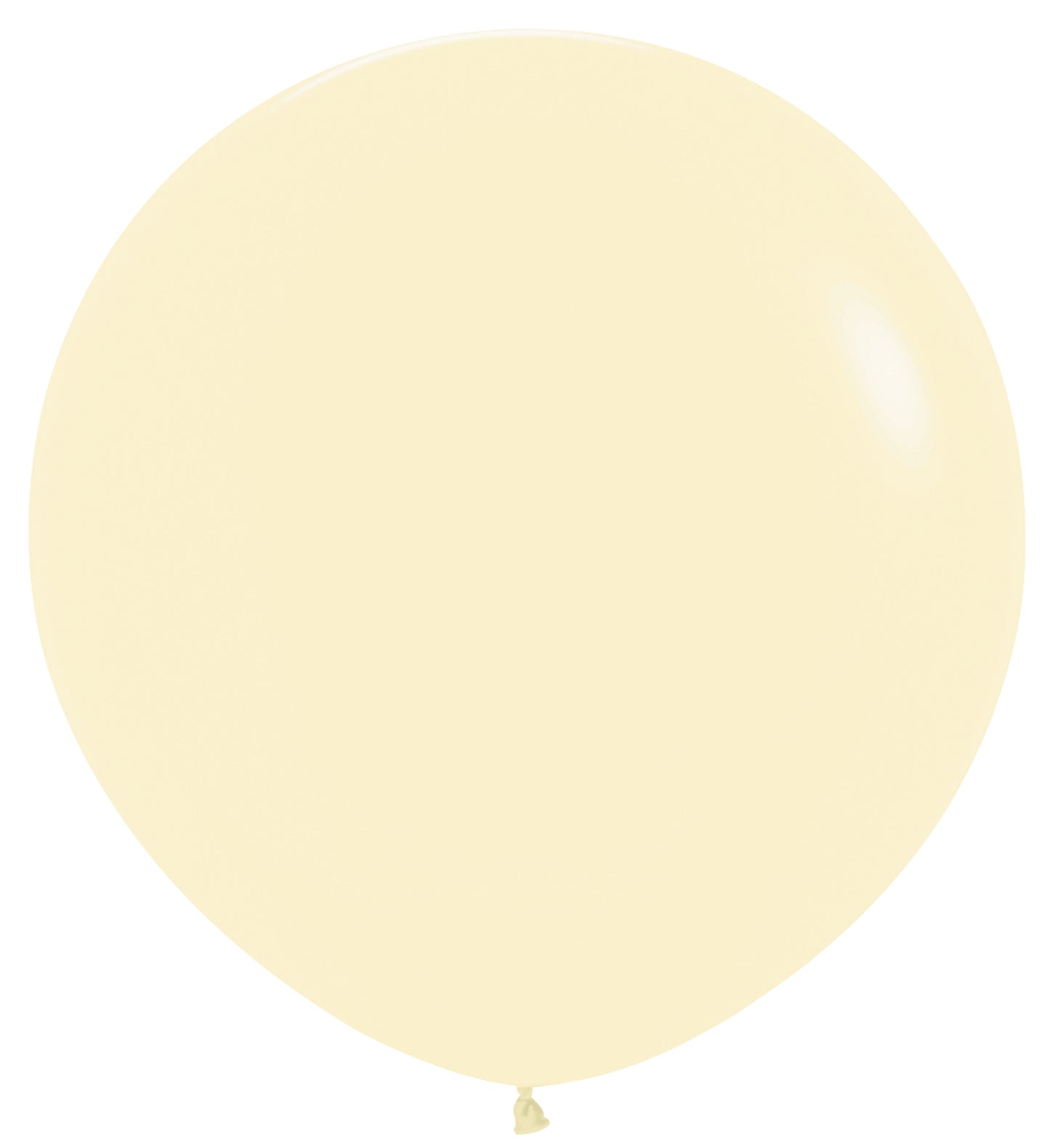 Large round pastel matte yellow latex balloon with a smooth, non-shiny surface.