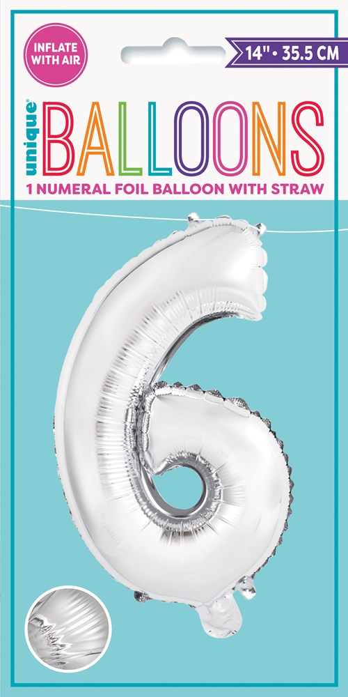 Globo Foil 14in Plata - No 6