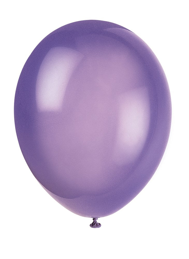 Midnight purple 12-inch round latex balloon with a glossy finish and tied end.