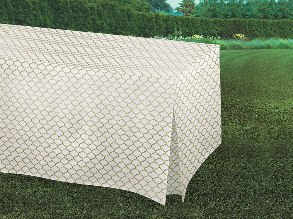 Mantel Franela Trasera Vinilo-Oro 72x48