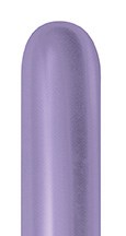 Light amethyst purple elongated latex balloon with a smooth satin finish, uninflated and narrow.