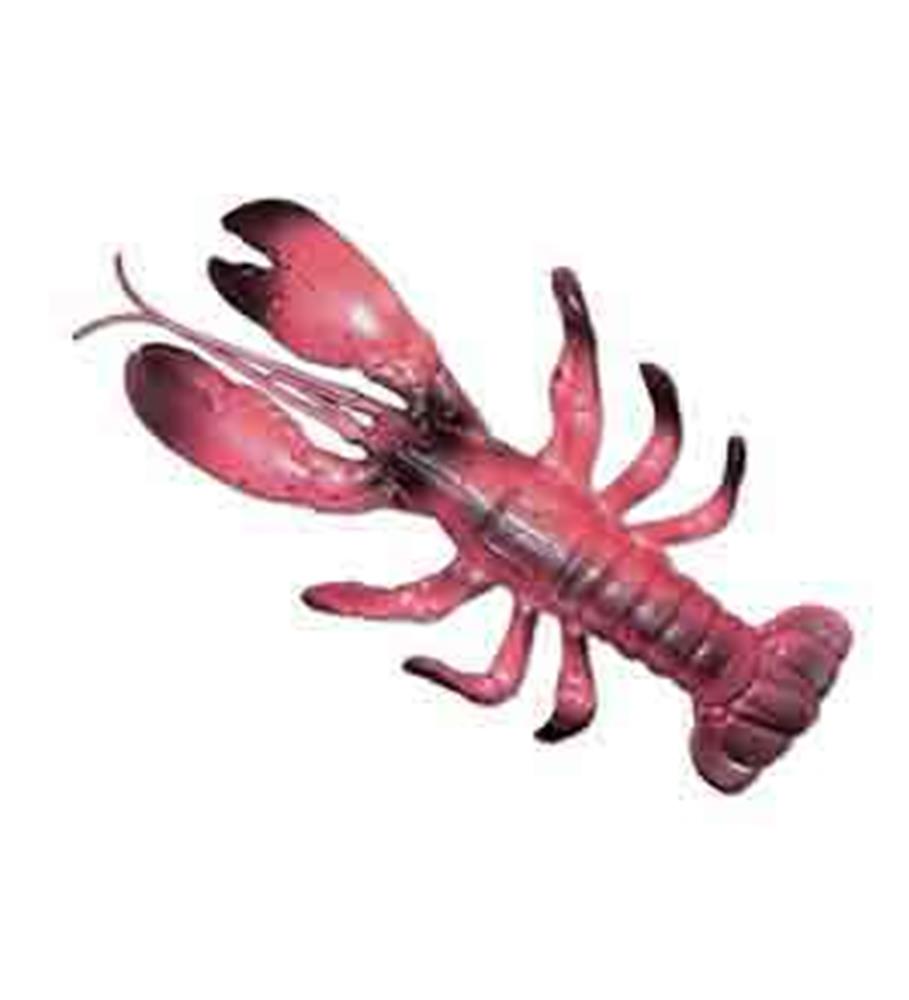 Red plastic lobster decoration with detailed claws and segmented body for party use.