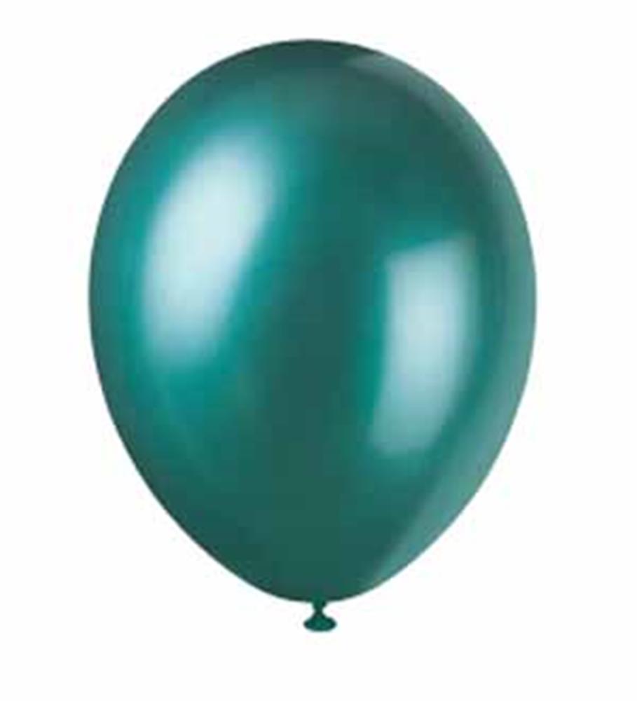 Pearl shimmer teal latex balloon, 12 inches, round shape, glossy finish.