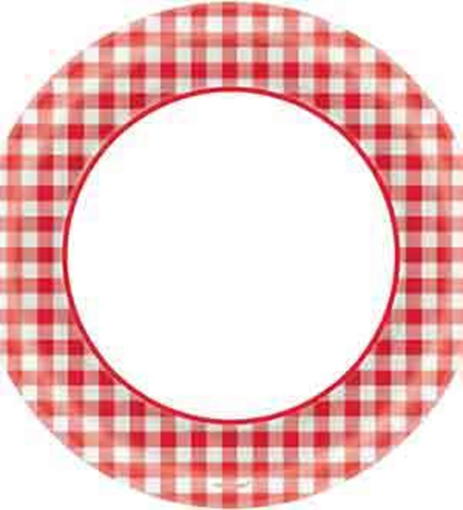 Gingham Picnic Plate 10in