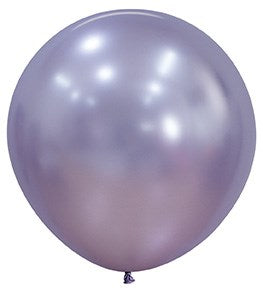 Light amethyst silk latex balloon inflated to 24 inches with a shiny, smooth finish.
