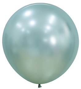 Large 24-inch round latex balloon with a smooth, shiny cool mint green surface.