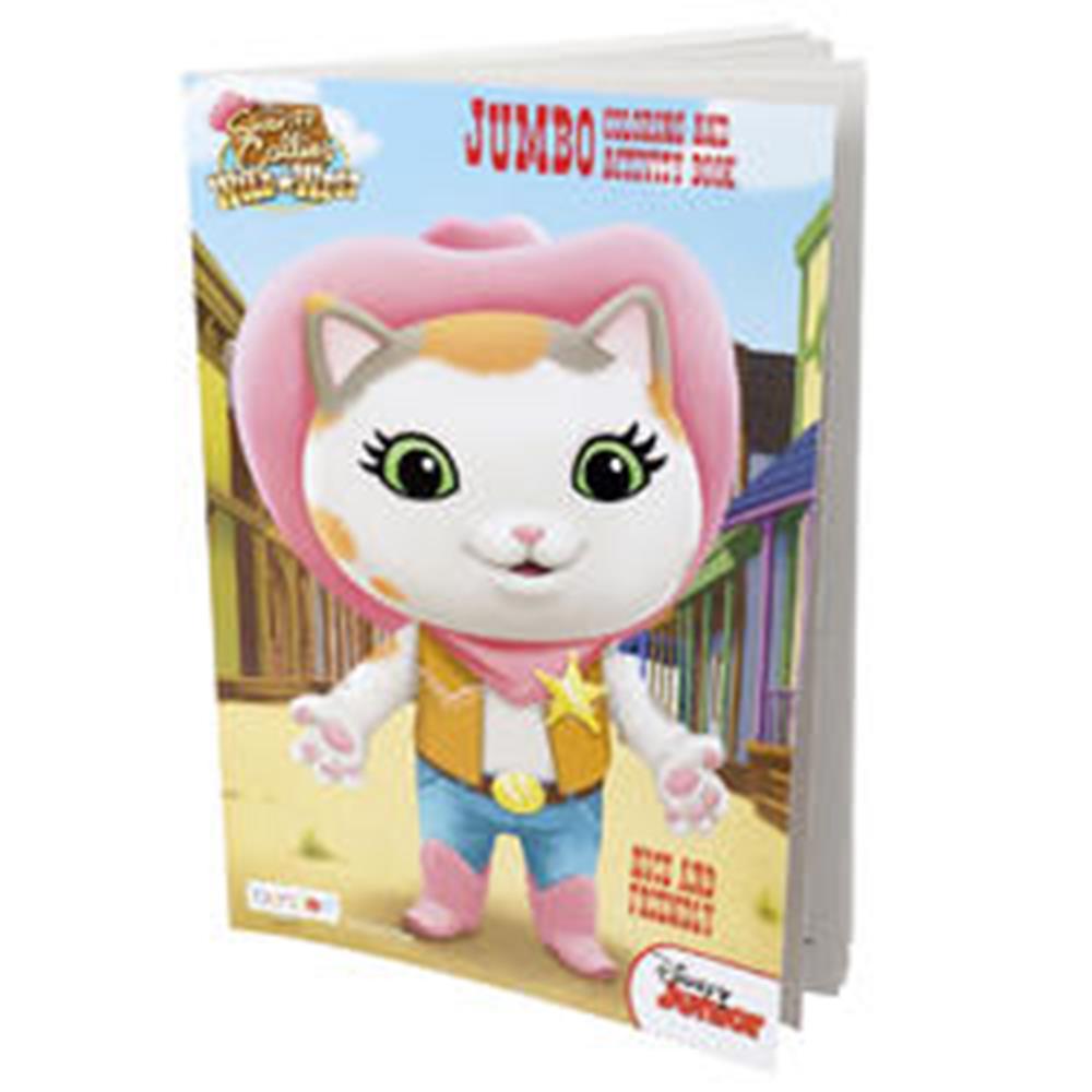 Sheriff Callie coloring book with 96 pages, featuring cartoon cat in pink cowboy hat and outfit on cover.