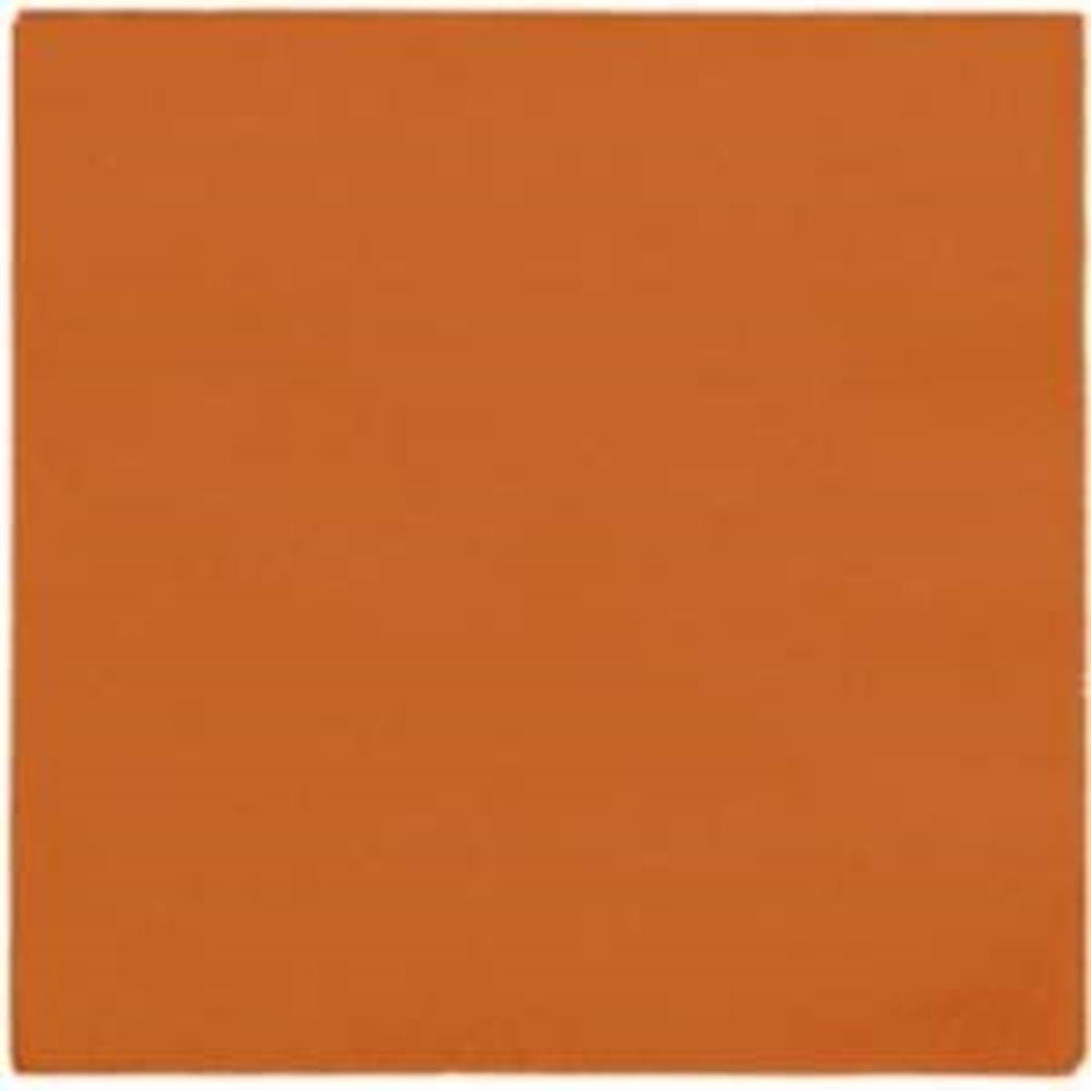 Square orange peel colored cocktail napkin with smooth texture, small size.