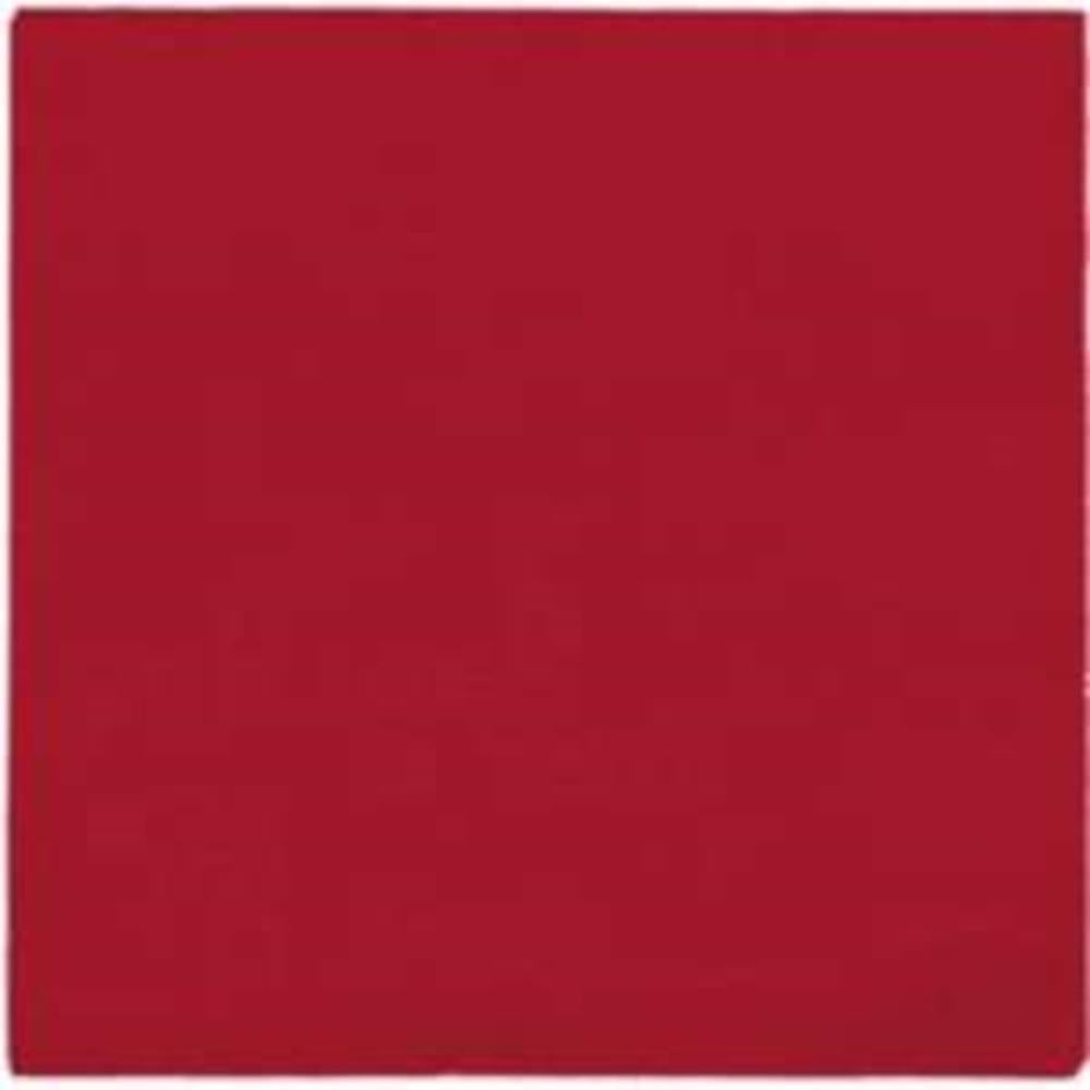 Bright apple red square napkin with smooth texture.