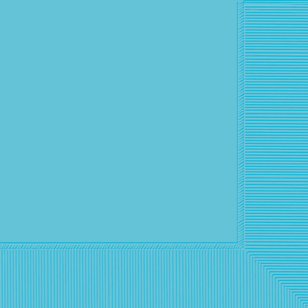 Light blue square paper napkin with textured edges, small size, pack of 50.