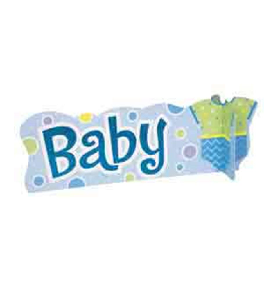 Blue Dots Baby Shower 3D Centerpiece