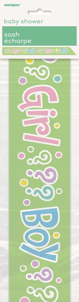 Baby Shower Girl Boy Reveal Polk Dot Sash