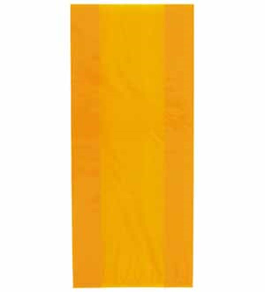 Orange translucent cello bag with a smooth, glossy finish, rectangular shape.